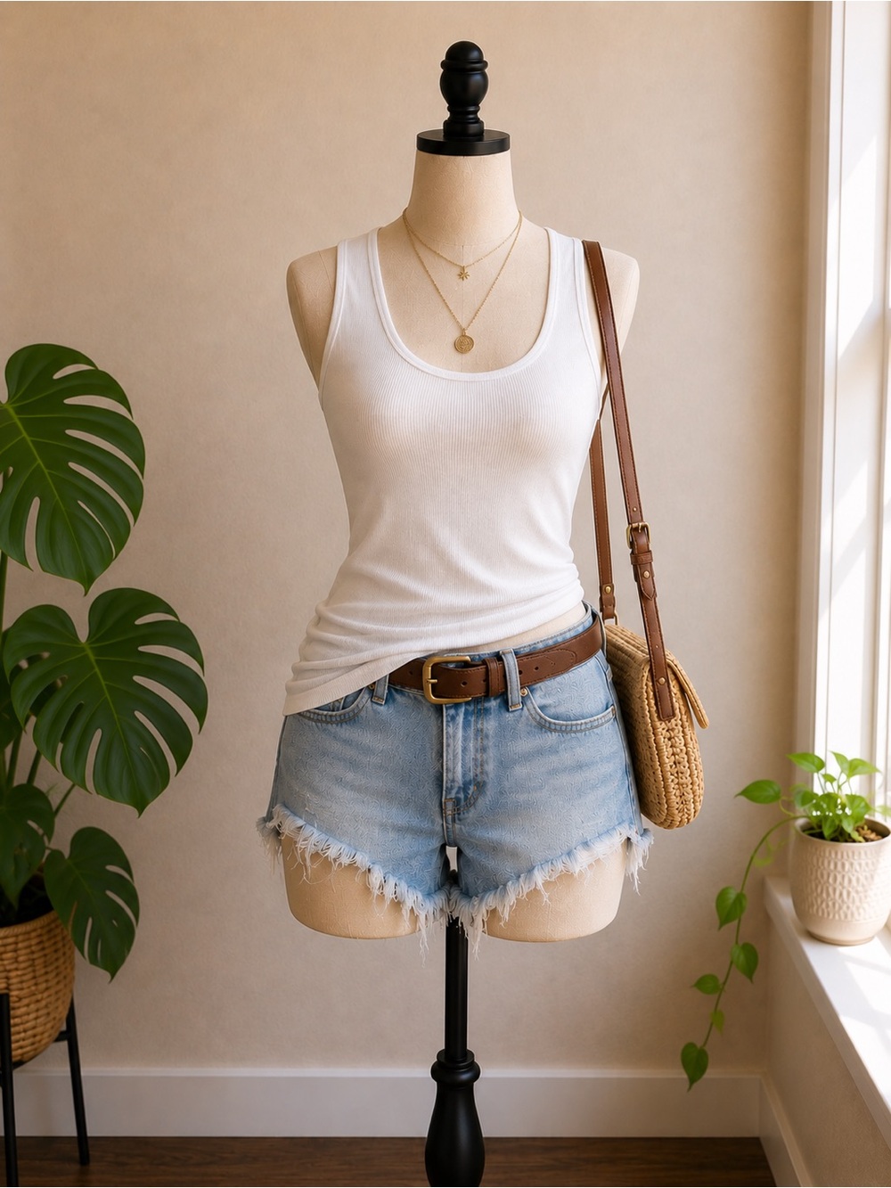CELLO Frayed Pocket Denim Shorts | Light Wash Festival Cutoffs | Size S